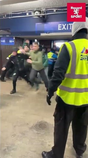 Celtic fans storm Ibrox ahead of the Scottish Cup quarter-final