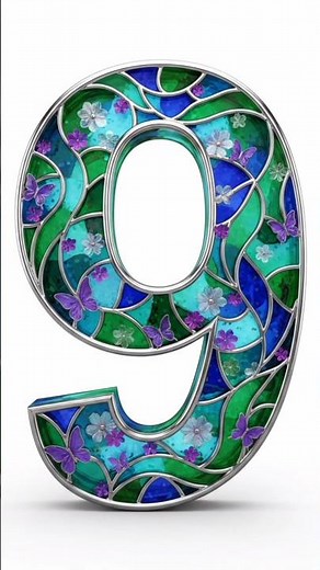 Emerald & Teal Mosaic Countdown 9-0 🦋 | Satisfying Timer #countdown #timer #shorts