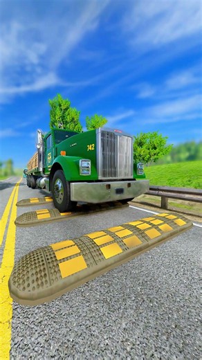cars and trucks vs Speed Bumps #short #beamng #beamngdrive #trucksvs