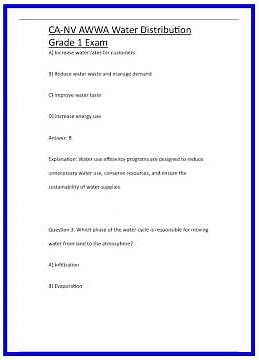 CANV AWWA Water Distribution Grade 1 Exam 636x882