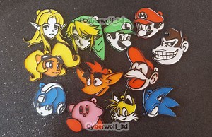 keychain / keychain ,12 video game characters