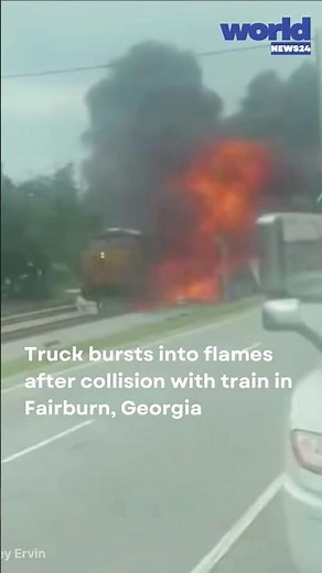 CSX Train Slams Into Stuck Semi-Truck in Georgia | Massive Fire Erupts After Violent Collision