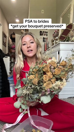 Take the extra time and money to get your bouquet preserved! So many regrets not doing mine #brides #2026bride #2027bride #weddingbouquet #weddingflowers