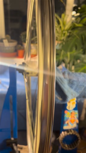 G. YIELDING - This process is of each hand grasping a pair of spokes on either side and squeezing together. Yielding is best applied to the entirety of wheel ~ as a ‘cycle’. If it helps start at the valve hole and work around. I yield new spokes throughout the build. H. Tension up the entire rim by one turn of the nipple at each spoke - start at the valve hole and work your way round. After each adjustment cycle yield the spokes. The aim is keep the tension in the wheel overall the same. I. RADI