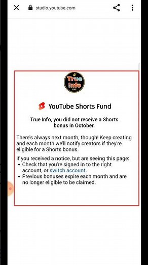 #shorts Eligible to claim a Shorts Bonus | Youtube SHORTS FUND Monetization | CLAIM SHORT BONUS