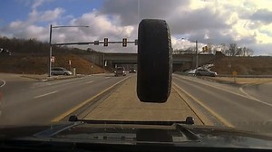 14K views · 73 reactions | An out-of-control tire barreled down a Pennsylvania road and crashed into a police cruiser Monday. The cruiser's dash camera captured video of the collision. MORE: https://nbc16.com/news/nation-world/video-out-of-control-tire-barrels-down-local-road-crashes-into-police-cruiser | KMTR NBC 16 | Facebook