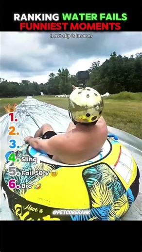 Ranking Water slide Fails moments 😂 | #shots #funny #usa #waterfails #ytshorts #viral