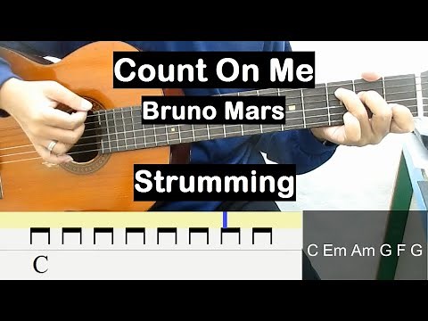 Count On Me Guitar Strumming Pattern Tutorial (Bruno Mars) Guitar Chords Beginner Guitar Lesson