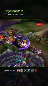 Odysseus#131 | Akshan 15 / 2 / 12 | League of Legends Highlights