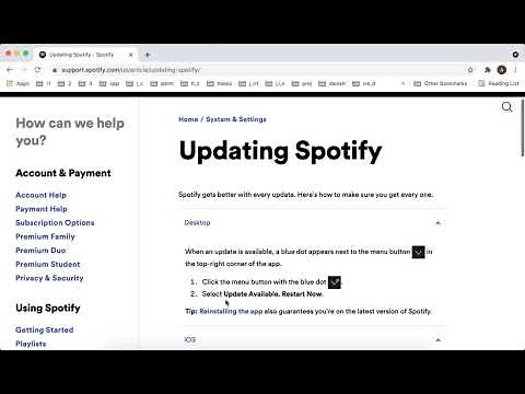 How to update Spotify on Desktop Mac?