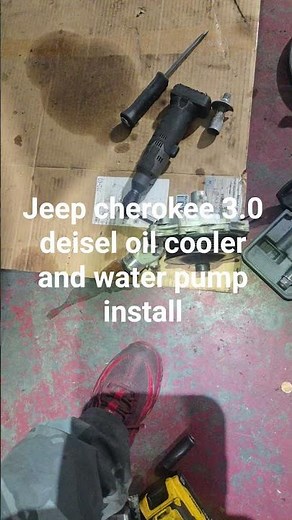 2014 jeep cherokee oil cooler and water pump install #jeep #oilcooler #waterpump #deisel