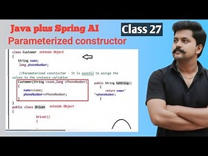 Java + Spring AI- class 27 Parameterized constructor and Object class