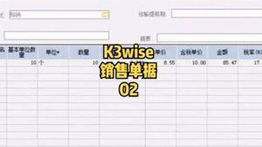 #erp系统入门教程 金蝶K3wise销售单据02