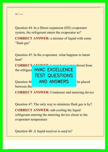 HVAC EXCELLENCE TEST QUESTIONS AND ANSWERS video