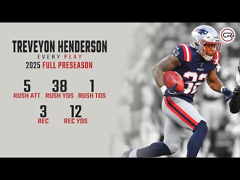TreVeyon Henderson 2025 Preseason Highlights | Every Run, Target, and Catch