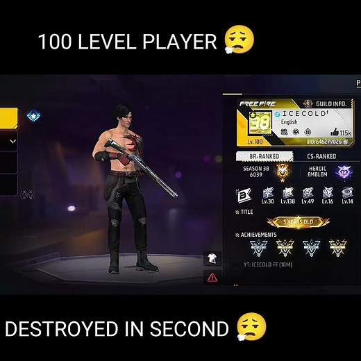 100 LEVEL PLAYER ICE COLD FF🥵🗿 1 VS 1 CHALLENGE ACCEPTED 😮‍💨#shortsfeed #freefire