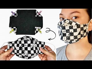 Just fold the corners, No cutting!! Easy way to make 3D Face Mask Reversible