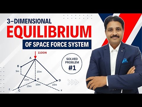 EQUILIBRIUM OF SPACE FORCE SYSTEM PROBLEM 1 | 3D FORCE SYSTEM IN ENGINEERING MECHANICS