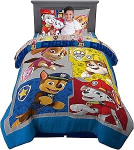 Franco Kids Bedding Comforter with Sheets and Cuddle Pillow Bedroom Set, 5 Piece Twin Size, Paw Patrol