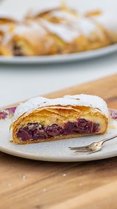 64K views · 653 reactions | CHERRY & CREAM CHEESE STRUDEL. There is...