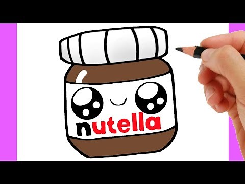 HOW TO DRAW A CUTE NUTELLA EASY - HOW TO DRAW A NUTELLA STEP BY STEP