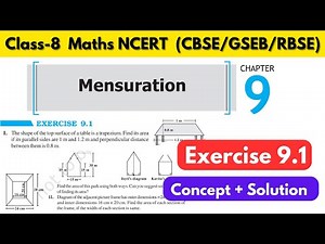 Class 8 Maths Chapter 9 Mensuration Exercise 9.1 solved #class8maths