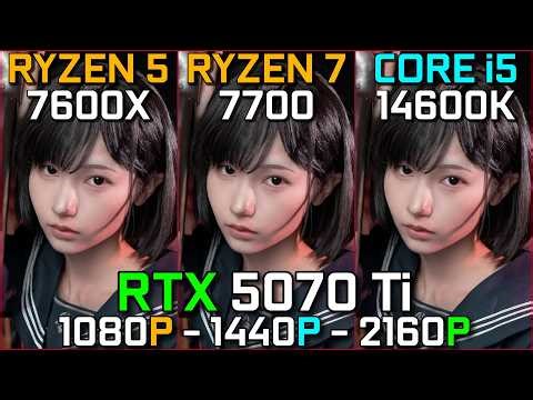 Ryzen 5 7600X vs Ryzen 7 7700 vs Core i5 14600K | RTX 5070 Ti Bottleneck Test | 1080p, 1440p, 4K