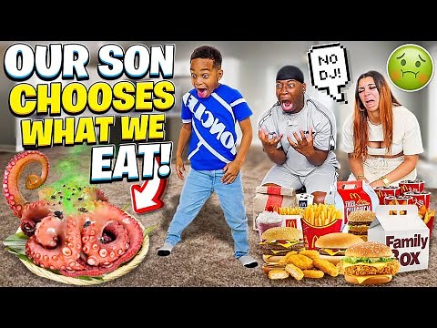OUR SON DJ DECIDES WHAT WE EAT FOR 24 HOURS CHALLENGE **BAD IDEA**