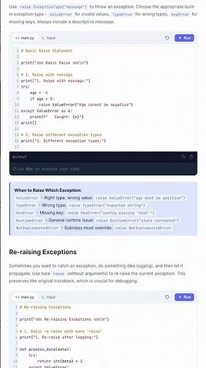 Python Raise - Custom Exceptions, Re-raising, Exception Chaining — in 30 seconds #Tech #Learn #Tools