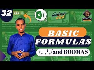 32.Ms Excel- Basic Formulas || Aas Aaska formulooyinka sida kudar,kajar,kudhufo,qeyb iyo BODMAS