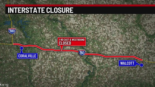 Portion of Interstate 80 closes due to crashes, snowy conditions