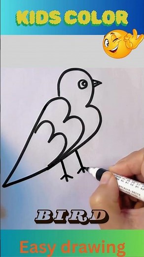 How to draw a bird easy step by step! #drawing#art