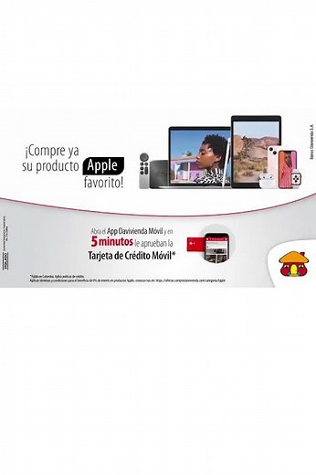Su Tarjeta de Crédito Móvil con el beneficio del 0% de interés con Apple | Banco Davivienda