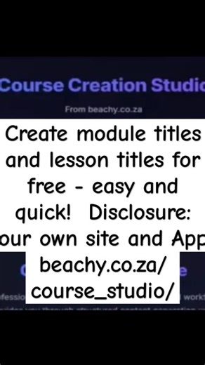 Create Course Module Titles and Course Lesson Titles For Free - So Easy and Quick!