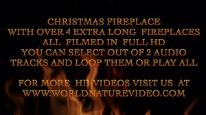 Christmas - Christmas Fireplace with Long Wood Fire with Burning Sounds and Christmas Music