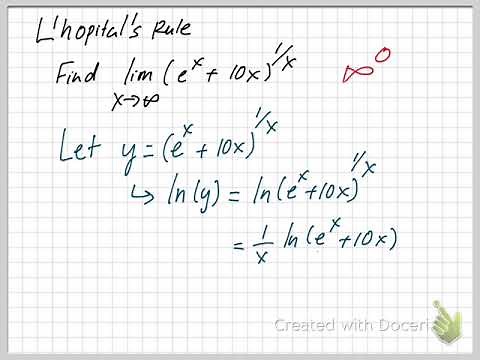 L’hopital’s rule with a small trick of using natural log