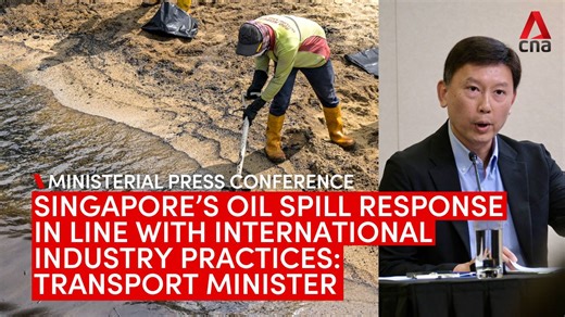 Singapore’s Transport Minister Chee Hong Tat lays out the timeline of MPA's response to a recent oil spill that stained many beaches and sparked a massive clean-up. He says the response time is "in line with international industry practices". | CNA
