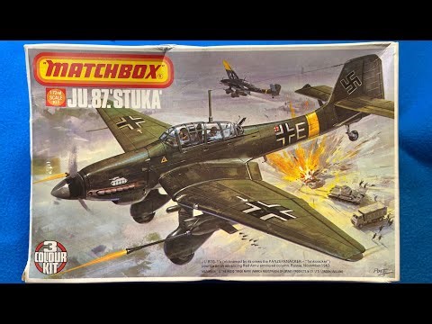 Matchbox 1974 Junkers Ju-87 Stuka Vintage Model Airplane Kit Review Unboxing