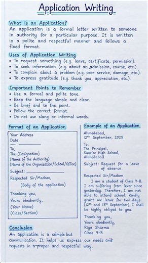 Application Writing in English | Format, Rules & Example #english #application #applicationwriting