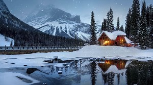 PC Winter Cabin Snow Live Wallpaper Free