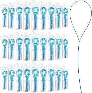 Maxdot 1200 Pcs Floss Threaders for Braces, Bridges, and Implants Dental Floss Threader Bulk Blue Dental Threader Pack of 24