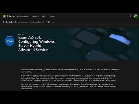 AZ-801 Configuring Windows Server Hybrid Advanced Services: Intro
