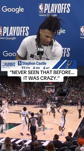 Stephon Castle on Devin Vassell’s no-dip three