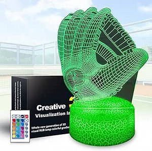 Baseball Gifts for Sport Fan,3D Baseball Bedside Lamp,16 Color Change Decor Night Light with Remote and Smart Touch,Gifts for Christmas Birthday for Boys Girls