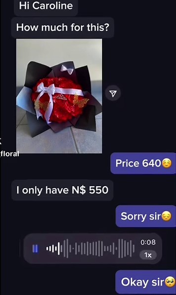 Anything for her sir😭😔 #flowerbouquet #namibia
