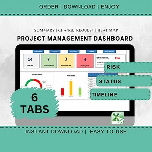 Project Management Dashboard Template Excel Project Tracker Digital Download Business Planning Tool Task Manager System PM Gift Productivity - Etsy