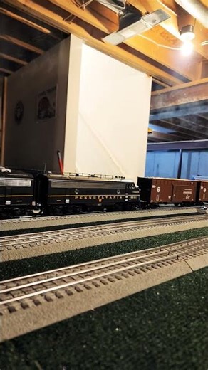 PRR F Units hauling freight