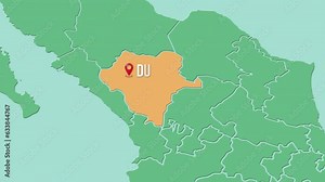 Mapa de México resaltando el estado de Durango Stock Video