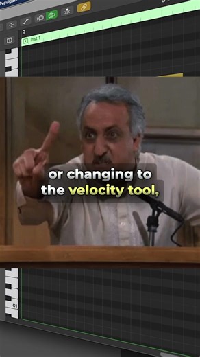 Quickly access the velocity tool in #logicpro #logicprox #logicprotips #musicproduction #mixing