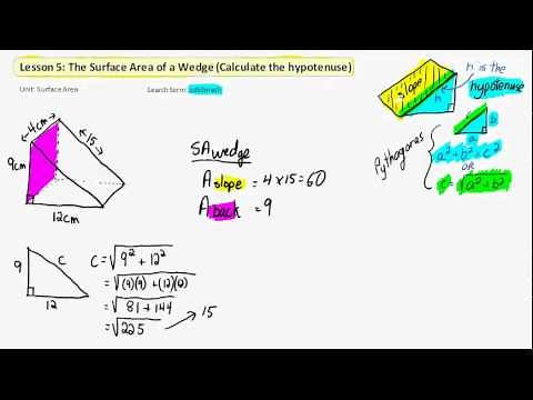 Lesson 5 The Surface Area of a Wedge (Calculate the hypotenuse)
